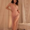Wholesale Mesh Maxi Dress - Sheer High Slit Nightgown - Thumbnail Image 12