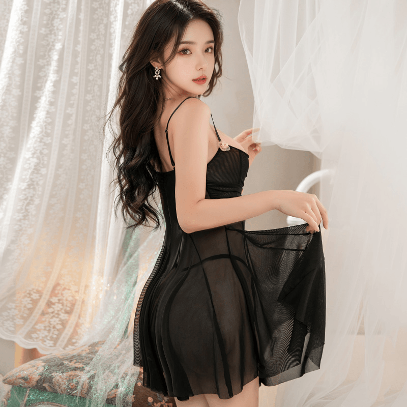 Wholesale Mesh Slip Dress - Spaghetti Strap Nightgown - Image 3
